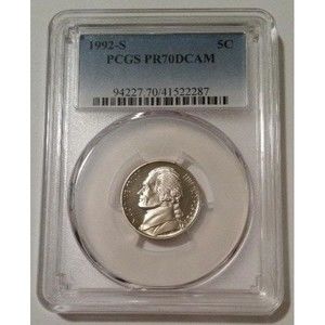 1992 S Jefferson Nickel Proof PR70 DCAM PCGS